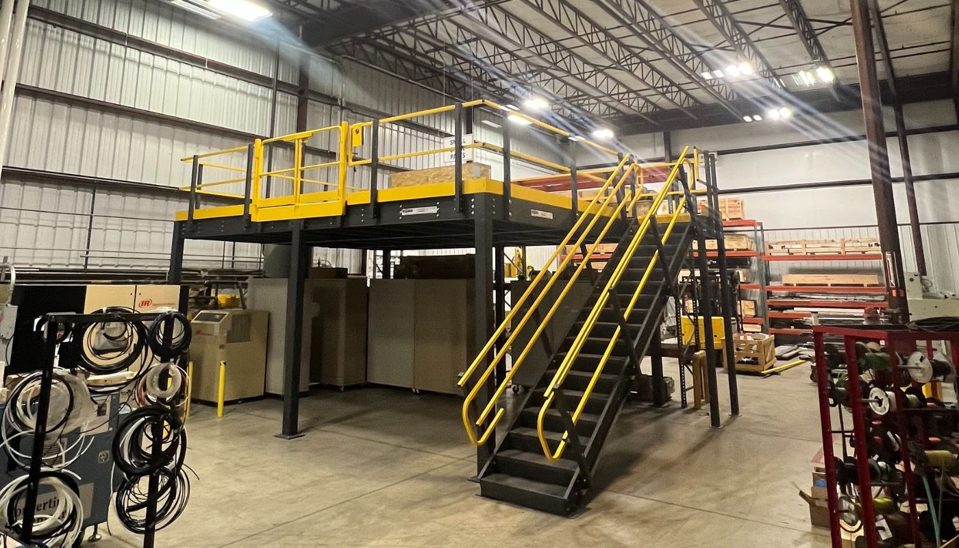Purdy Company designs and installs industrial mezzanine work platforms to add floor space